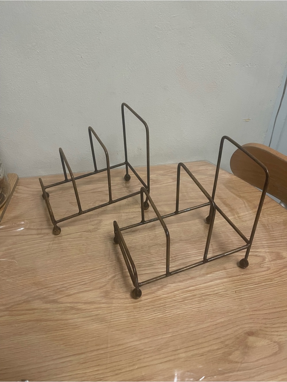 Rustic Brown Metal Plate Holders - Set of 2